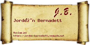 Jordán Bernadett névjegykártya